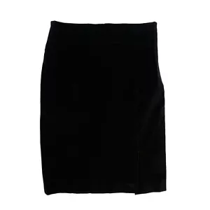 Banana Republic Skirt Womens 2 Black Denim Stretch Zip Modest Career Office - Picture 1 of 11