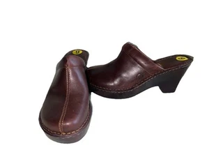 Geboren Größe 9 Wedges Damen Slipper Leder 3,5" hoch braun #But1 - Bild 1 von 7