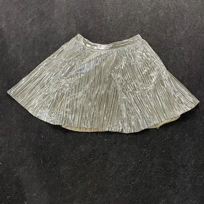 Minifalda plisada metálica ANTHROPOLOGIE para mujer talla 2XS plateada Foto 1 de 4