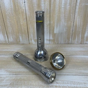 2 linternas metálicas vintage Explorer de Hobart & Bright Star + reflector *LEER - Imagen 1 de 14