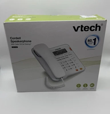 Vtech CD1153 Telefono con altoparlante con cavo con ID chiamante/attesa chiamata - Bianco - Immagine 1 di 3