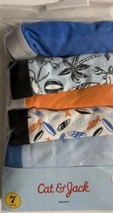 NWT Cat & Jack 7 Pack 100% Cotton Boys Briefs Cotton Multi Boys Size S (6/7) - Picture 1 of 3