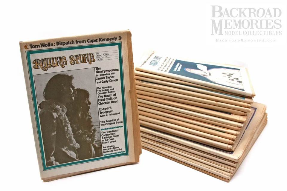 Lot of 1973 (Incomplete) Various "Rolling Stone" Magazines (23), Straight Arrow Foto 1 de 4