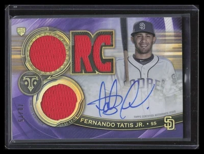 Camiseta deportiva Topps Triple Threads Amethyst 2019 RFPARFT Fernando Tatis RC automática 70/75 Foto 1 de 2