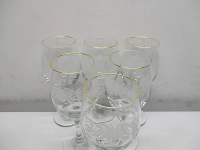 6 LIBBEY 假日磨砂冬青长袍/蝴蝶结金边 14 盎司葡萄酒/水杯 8 — 第 1/4 张图片