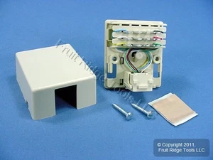 Leviton Ivory Surface Mount Quick Connect 6-Wire Phone Jack Telephone C2679-I - Picture 1 of 5