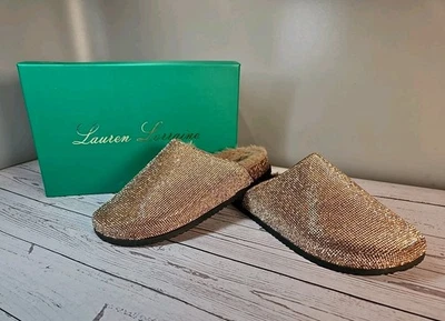 Zueco de mujer Lauren Lorraine Lizzy talla 6,5 dorado estrás mula imitación piel corcho Foto 1 de 4