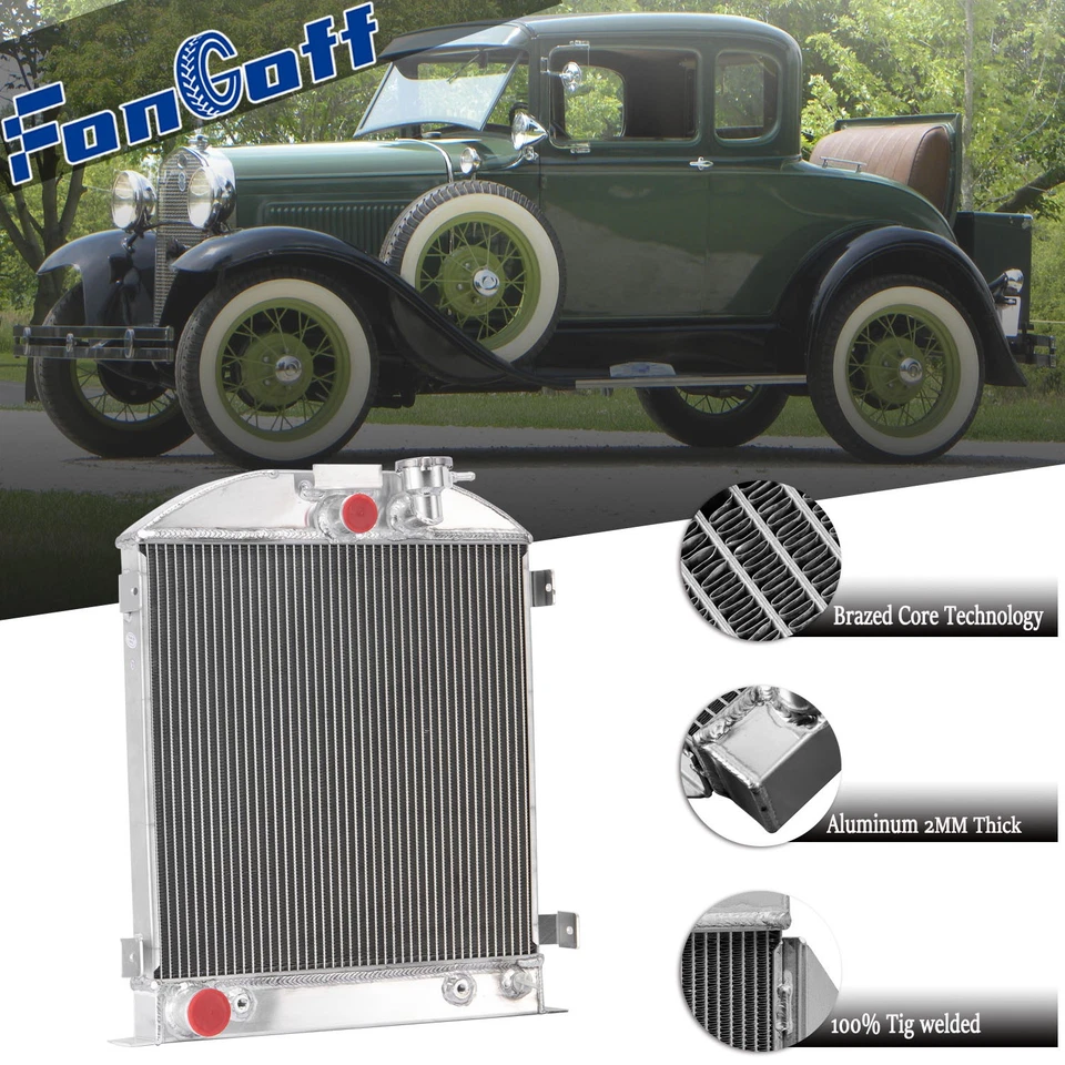 Radiador de 4 filas para Ford 1932 modelo picado 18 B/BB V8 AT/MT motor V8 Foto 1 de 4