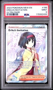 2023 Pokemon Mew En-151 #196 Erika'S Invitation Ultra Rare PSA 9 - Picture 1 of 2