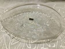 Dae Shin Art Glass Clear Iridescent Shell Shape Bowl 