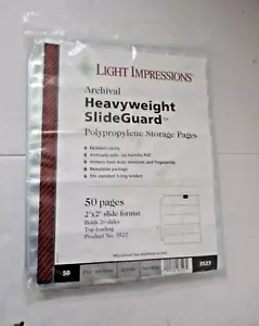LIGHT IMPRESSIONS 2"X2" Polypropylene Storage Pages Holds 20 slides #3227 New - Picture 1 of 7