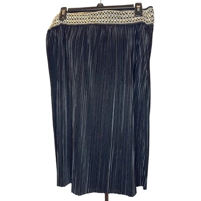 Женская юбка MSK размер XL черная с вышивкой и бисером талия эластичная с подкладкой - Изображение 1 из 4