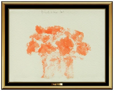 Jarrón de flores firmado original pintura Robert Kulicke Gouache arte naturaleza muerta Foto 1 de 4