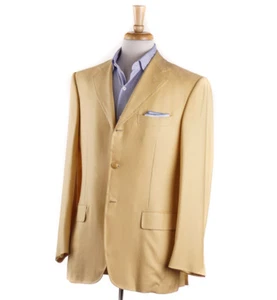 d'Avenza Light Yellow Cashmere and Silk Blazer 40R (Eu 50) Sport Coat NWT - Picture 1 of 11