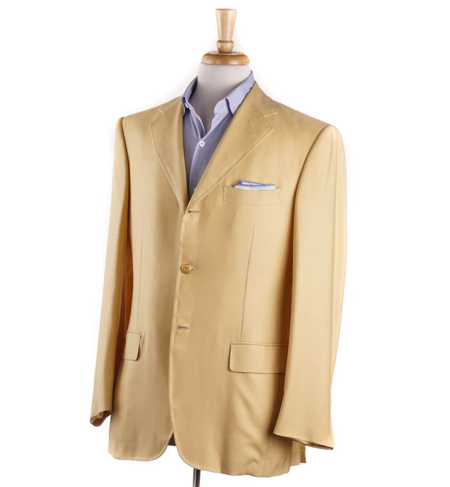 d'Avenza Light Yellow Cashmere and Silk Blazer 40R (Eu 50) Sport Coat NWT - Image 1 of 4
