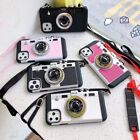 Camera Retro Back Phone Case Strap for iPhone 15 14 13 12 11 Samsung S24 S23 S22