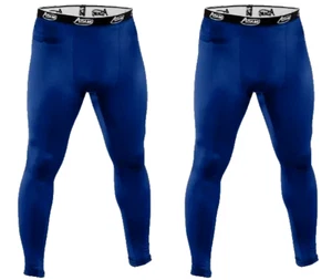Lot 2 Adams Blue Compression Football Soccer Tights Breathable Men's XXL 44-46 - Picture 1 of 3