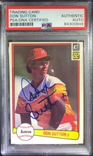 Don Sutton auto card 1982 Donruss #443 MLB Huston Astros PSA Encapsulated