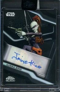 Topps 2022 cromo negro Star Wars automático Jaime King como Aurra Sing - Imagen 1 de 2