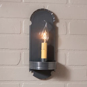 Foot Metal Wall Sconce in Country Tin. Primitive Country Wall Light - Picture 1 of 1