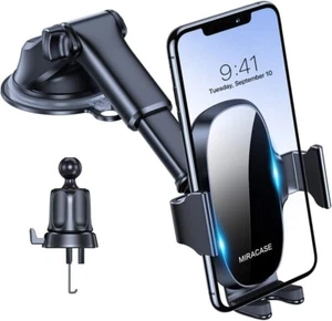 Miracase Car Phone Holder for Cars Dashboard & Windscreen &Air Vent, 3 in 1 Mobi - Picture 1 of 8