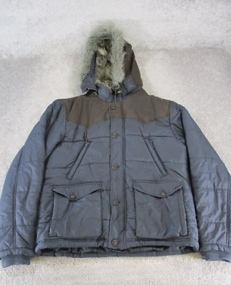 Chaqueta Ted Baker para mujer 6 XL azul marrón imitación piel aislada Parka Foto 1 de 4