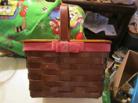 Vintage Hand Painted Weaved Basket lined and Signed Especially for Mom by Shari Cover