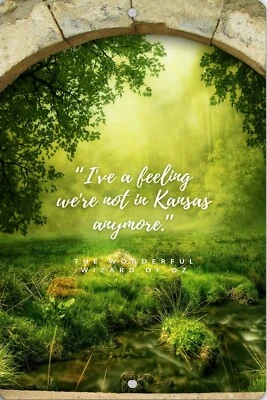 Letrero plano de metal "El Mago de Oz" "No en Kansas" 8"x12" Foto 1 de 4