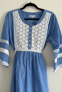“Sound Of Music” Maria Dress, Austrian-Style, M, Pink City Prints, Blue/White - Picture 1 of 4