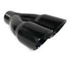 Exhaust Tip 2.50" Inlet Dual 3.00  X 9.75 Long Round Double Wall Black BLEMISHED