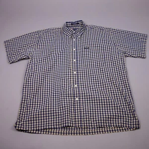 CRL Chaps Ralph Lauren Button Up Shirt Large Yellow Blue Plaid Casual Mens - Picture 1 of 8