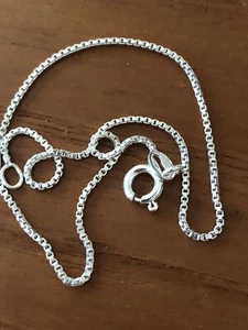 Schöne zierliche neue italienische Box Kette Fußkettchen Sterling 9" 1,4 g - Bild 1 von 3