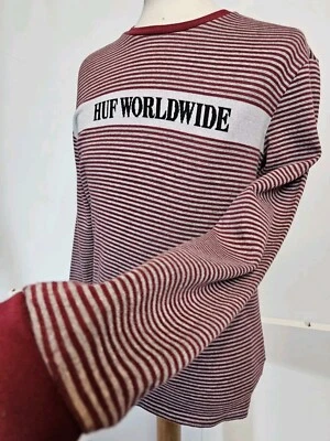 HUF Worldwide - Mens Tight Knit Longsleeve Striped Skaters Pullover Sweater UK S - Image 1 of 4