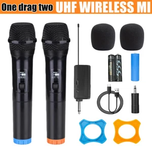2x Professional Wireless Karaoke Microphone UHF Handheld Mic System Receiver - Picture 1 of 9