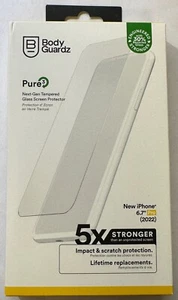 Protector de pantalla de vidrio templado BodyGuardz puro 3 para Apple iPhone 14 Pro Max - Imagen 1 de 2