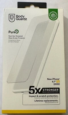 BodyGuardz Pure 3 Tempered Glass Screen Protector for Apple iPhone 14 Pro Max - Image 1 of 2