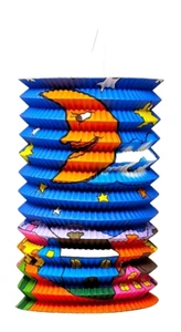 Lampion Laterne Zug Umzug Papier Kinder 15 cm Blau Rot Halbmond St. Martin - Bild 1 von 1