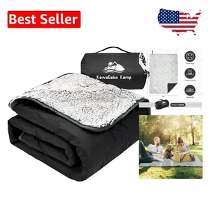 Modern Portable Sherpa Outdoor Blanket - Waterproof, 80" x 58" for All Seasons - Picture 1 of 10