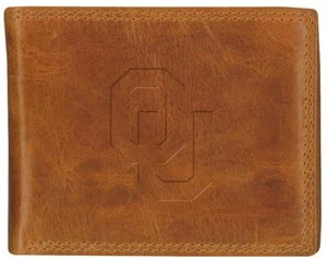 Men's University of Oklahoma Sooners Wallet Billfold Genuine Leather Tan Wallet - Picture 1 of 5