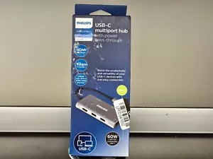 Philips Audio/Video 60W Laptop Charging Port to USB Type-C Multiport Hub - Picture 1 of 3