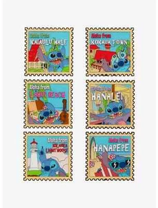 Loungefly Disney Stitch Stamp Pin - Full Set - Picture 1 of 2