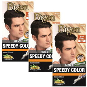 BIGEN Men's Speedy Colour Creme Haarfarbe Haarfärbemittel Dunkelbraun 103 - 3x