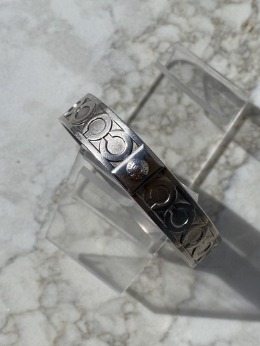 Bracciale Braccialetto Argento Logo Coach Firma Smalto C 1 2"