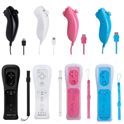 Built in Motion Plus Remote Controller & Nunchuck For Nintendo Wii Wii U + Strap - Image 1 of 4