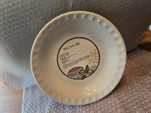 Vintage Ceramic 10" Pecan Pie Plate With Recipe Made in China - Picture 1 of 4