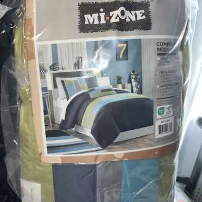 Juego de edredón reversible de 4 piezas Mi Zone Pipeline, completo/queen, nuevo con etiquetas Foto 1 de 4