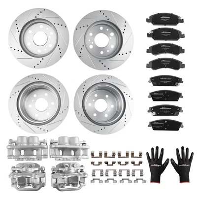 Rotores de freno delanteros traseros + kit de pinzas con pastillas para Chevrolet Suburban 2015-2020 Foto 1 de 4