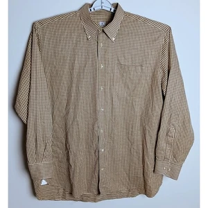 Peter Millar Button Down Shirt XL Red Yellow Checkered - Picture 1 of 8