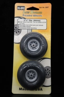 Ruedas pisadas DU-BRO 250T 2-1/2 pulgadas accesorios NOS NRFP avión radiocontrol vuelo Foto 1 de 4