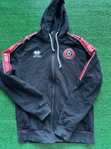 Felpa con cappuccio Sheffield United FC nera Errea full zip uomo adulto piccolo calcio - Foto 1 di 16